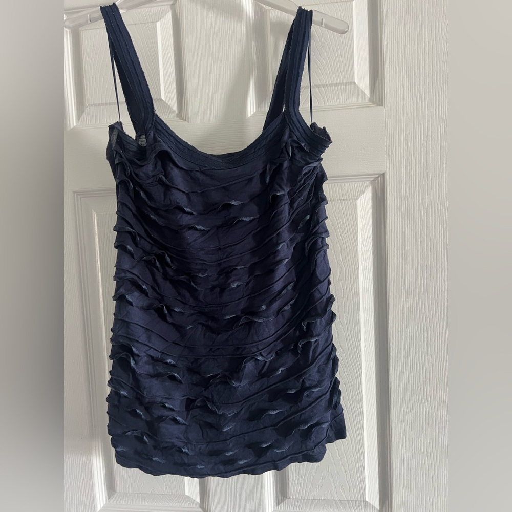 Express Navy Ruffled Women's Top